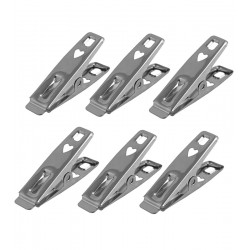 Jogo 6 Prendedores 5cm Aço Inox Para Embalagens Midi